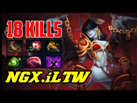 iLTW - QUEEN OF PAIN SUPER CARRY 18 KILLS - DOTA 2 PRO PLAYER GAMEPLAY