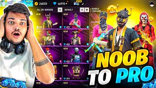 Free Fire Luckiest Noob To Pro Id Got All Rare Old Bundles From Free Spins 😍 -Garena Free Fire