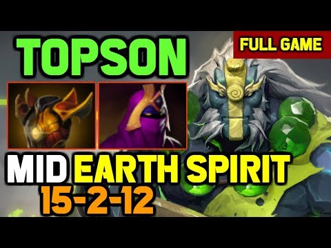 OMG! TOPSON mid Earth Spirit full TEAM FIGHT Build Ownage