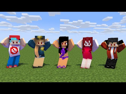 MONSTER SCHOOL : CHICKEN WING MEME APHMAU, FNF GIRLFRIEND & POLICE GIRL - MINECRAFT ANIMATION