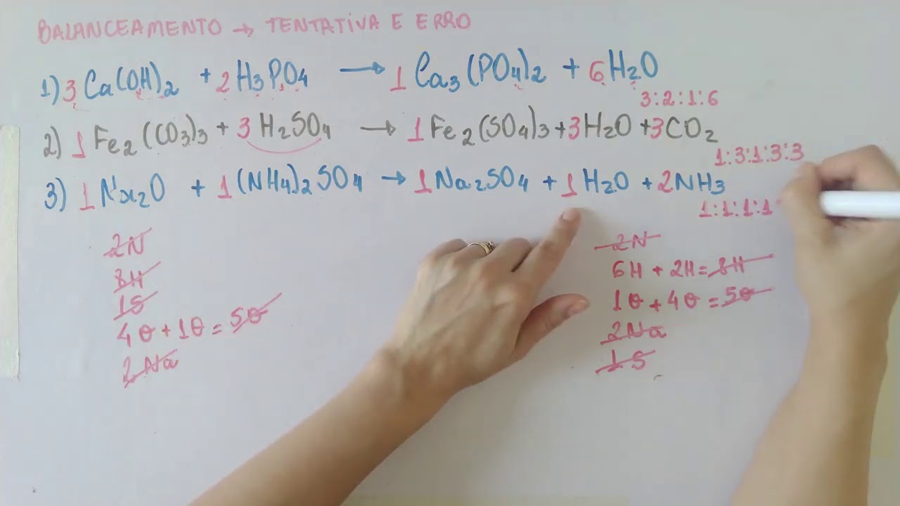 Balanceamento de reações químicas - exercícios de fixação - aula 2