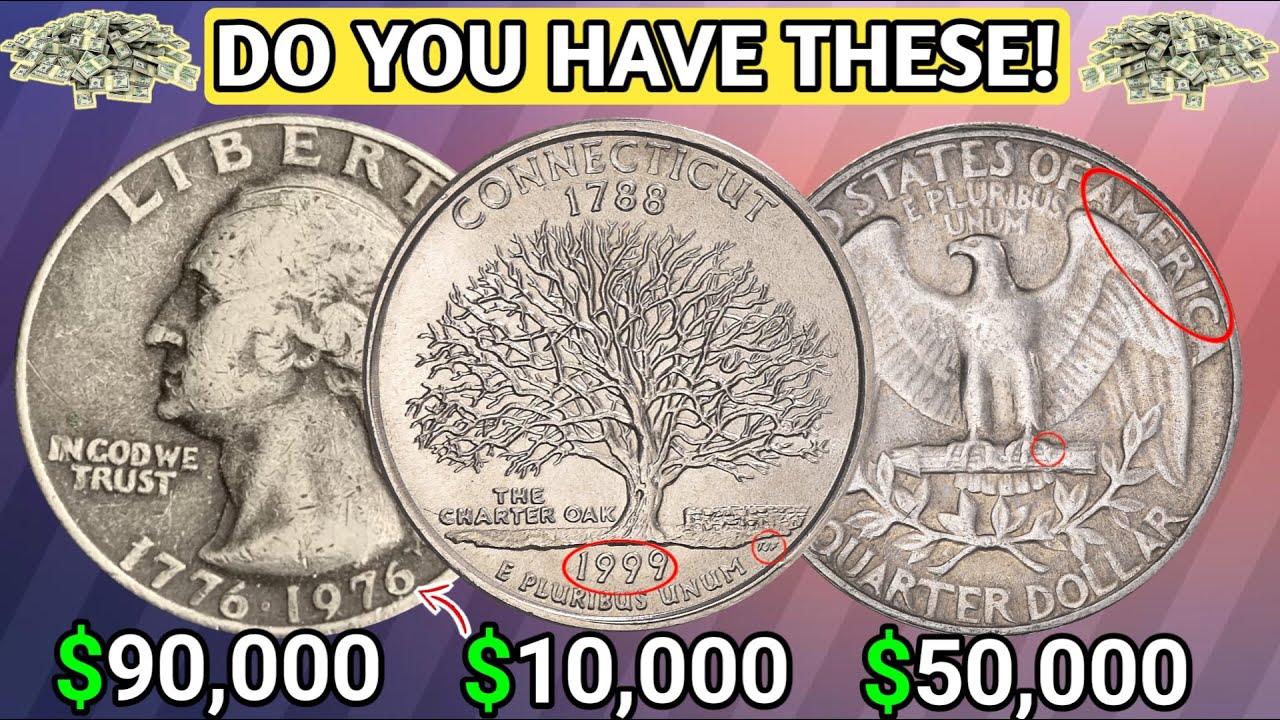 DO YOU HAVE THIS! TOP 3 SUPER RARE & MOST VALUABLE QUARTERS DOLLAR WORTH BIG MONEY!