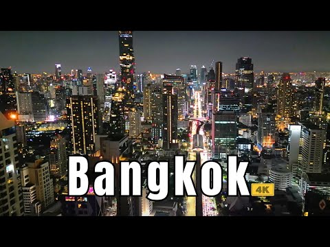 Bangkok City Skyline (4K) Thailand 🇹🇭 Night By Drone