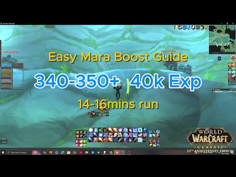 World Of Warcraft Classic Anniversary Mara Boost 340-350 mobs 14-16mins per run 38k-45k exp