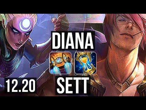 DIANA vs SETT (MID) | 7/0/3, 1.2M mastery, Godlike, 300+ games | KR Challenger | 12.20