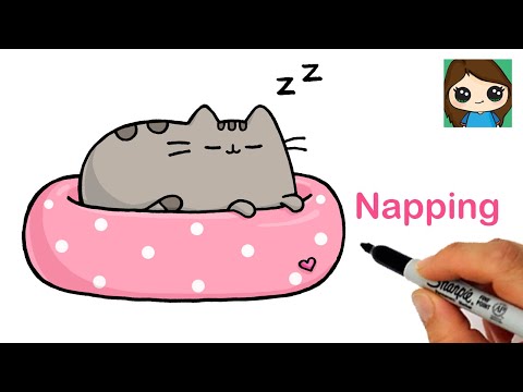 How to Draw Napping Pusheen | Sleeping Cat