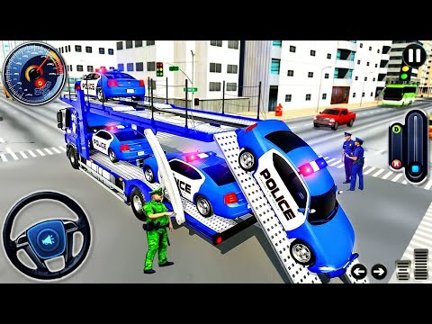 US Police Car Transporter Driving - Police Car Transport Truck - Android Gameplay