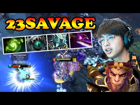23SAVAGE MONKEY KING REFRESHER GLEIPNIR CRAZY DAMAGE VS SLIPPERY MORPHLING | DOTA2ORBS