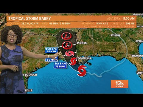 Tropics Update: Tropical Storm Barry forecast for Friday, July 12, 2019