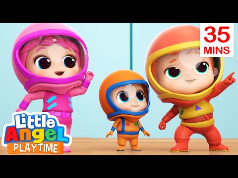Baby John and Family Become Astronauts | Fun Sing Along Songs by Little Angel Playtime