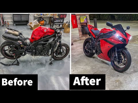 2014 Yamaha R1 WRECKED Bike Rebuild (Complete Rebuild) Start to Finish