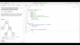 LeetCode 105: Construct Binary Tree from Preorder and Inorder Traversal (Java)