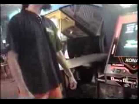 Al Smashes... I mean Crashes the DDR machine