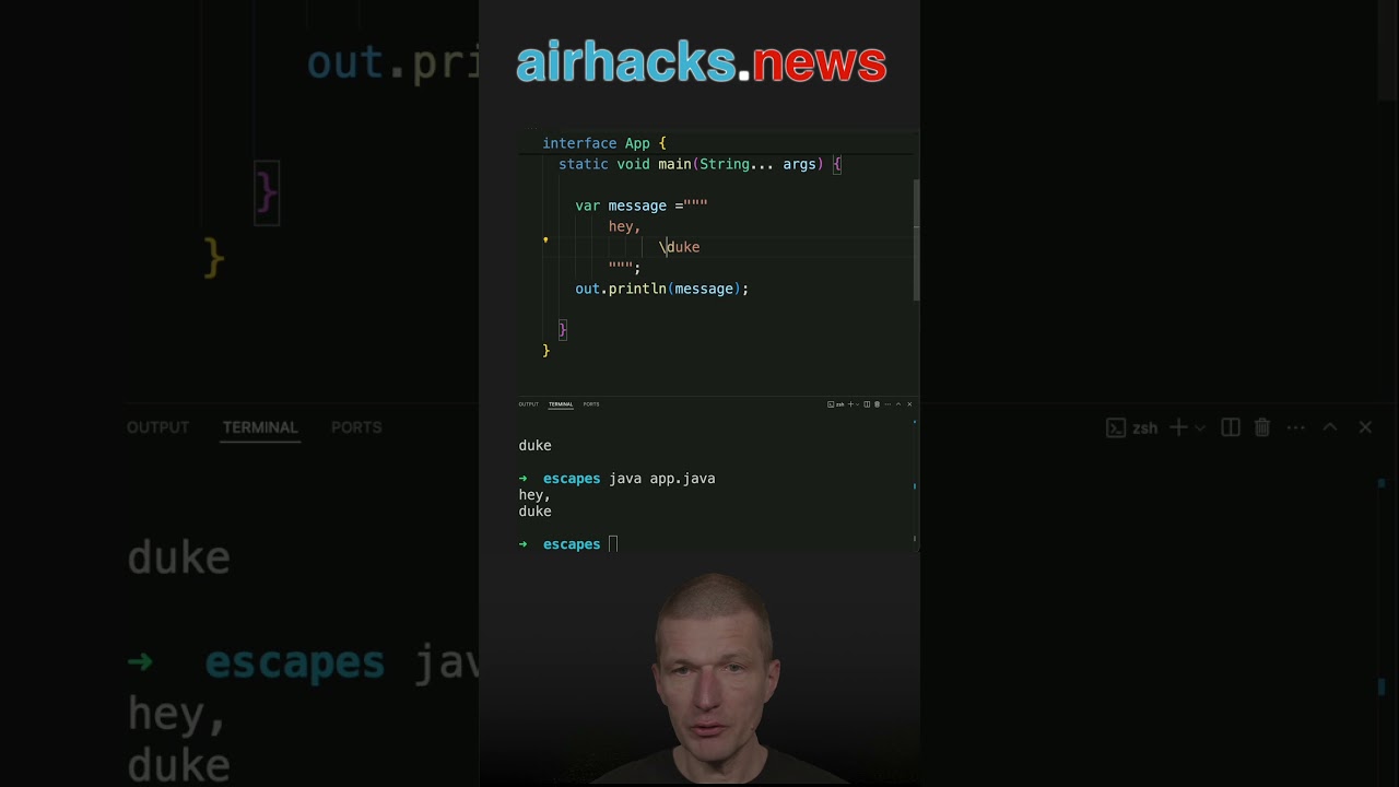 Beyond '\n' #java #shorts #coding #airhacks