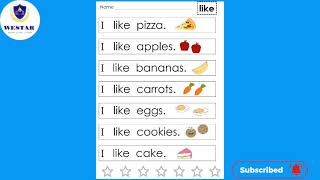 "LIKE"- Very first sight word sentences
