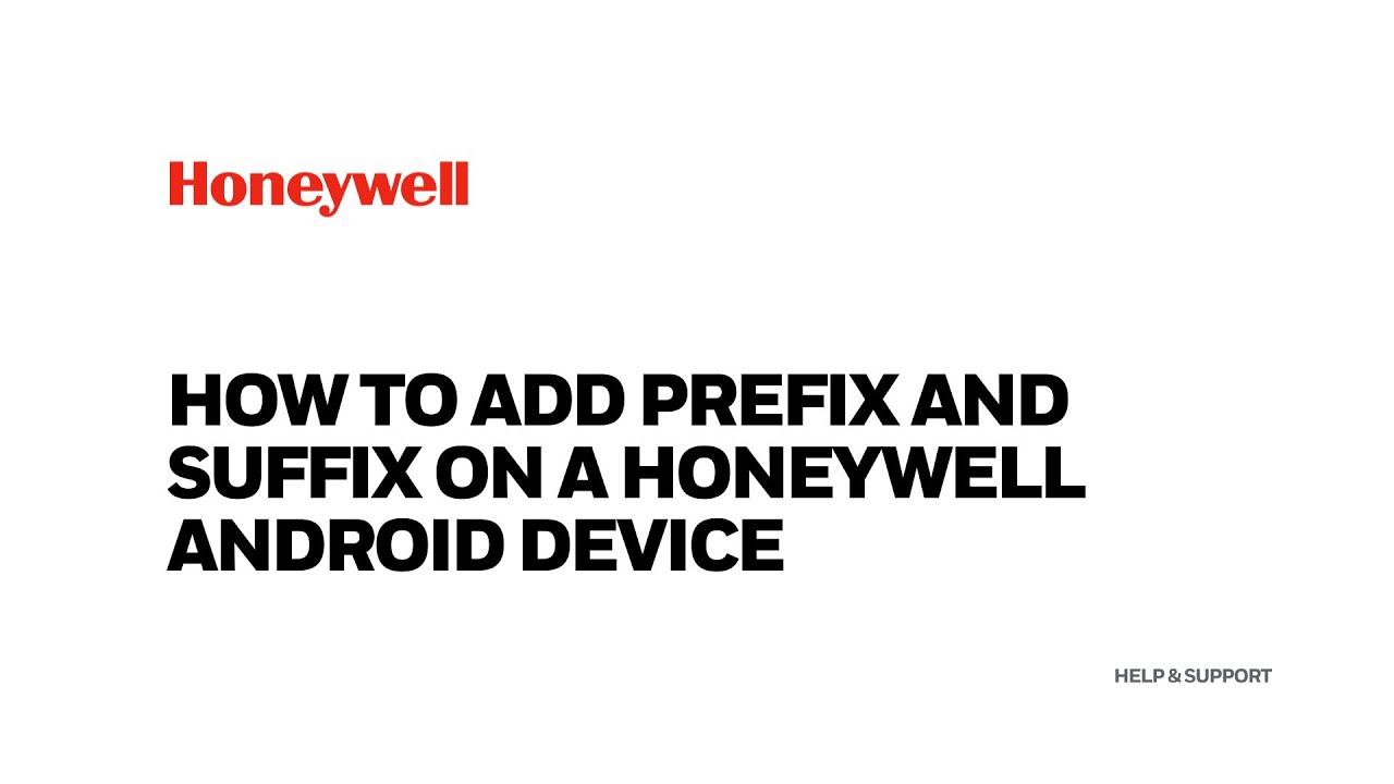 הגדרת Prefix ו-Suffix במסופוני Honeywell