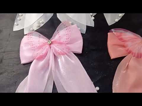 LAÇO GRANDE PRESILHA BORBOLETA PÉROLA 16 X 12 CM