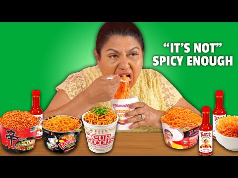 Mexican Moms eat the SPICIEST Noodles!