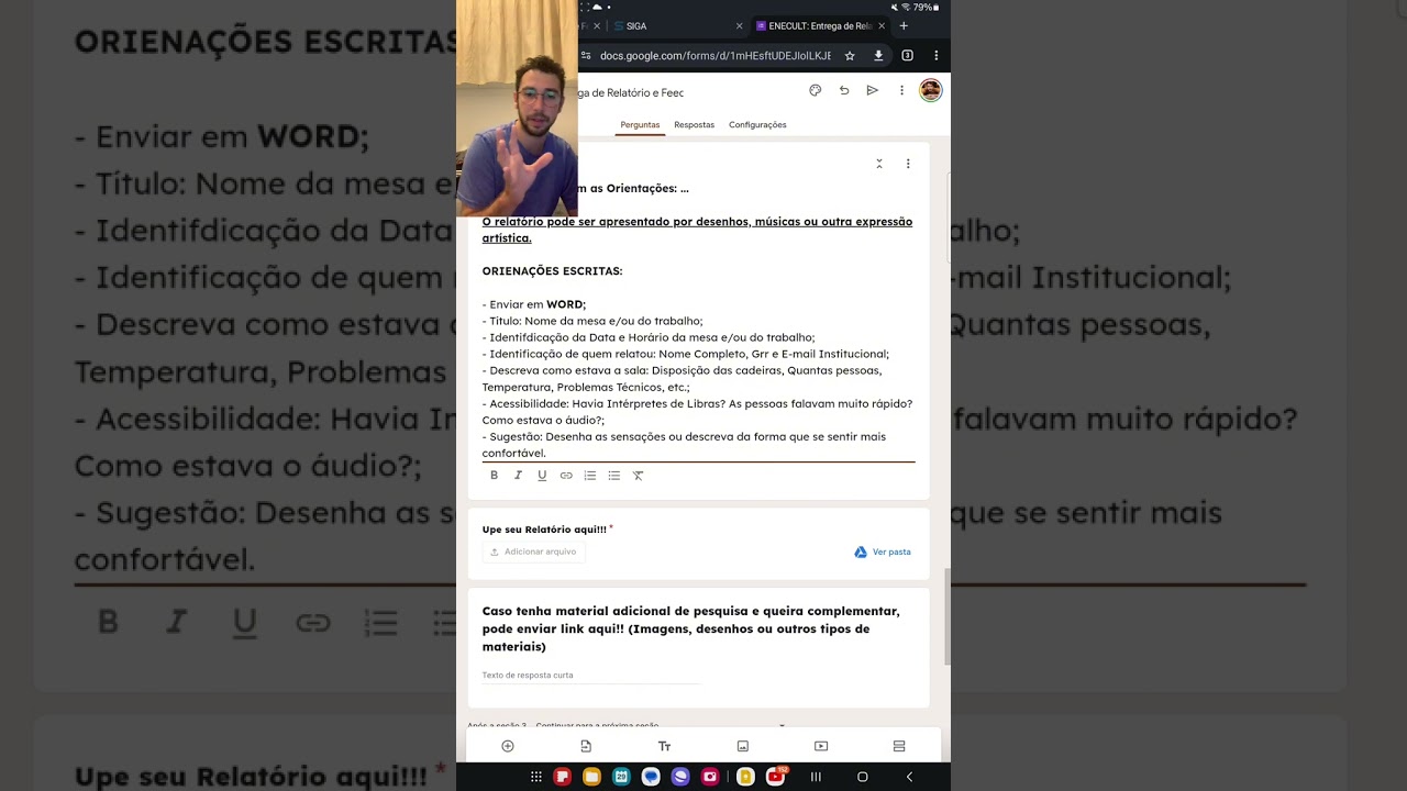 XX ENECULT: Feedback, Entrega de Relatório e Documentário - Apresentação do Formulário