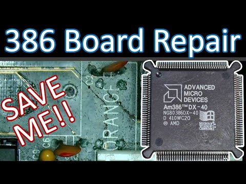 Leaked battery & corrosion: My attempt to restore this 386 motherboard!