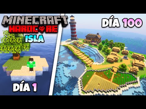 SOBREVIVÍ 100 DÍAS en una ISLA DESIERTA en Minecraft HARDCORE...