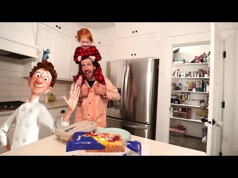 Cooking with Adley who controls Dad - Disney Ratatouille Video