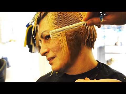 ANTI AGE HAIRCUT - 80S SHORT WEDGE WITH BANGS AND...
