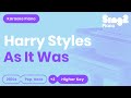 Harry Styles - As It Was (Higher Key) Karaoke Piano