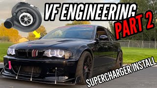 E46 VF engineering supercharger install - Vortech/Paxton centrifugal oil change - road test review