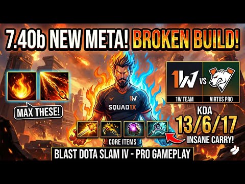 🔥 7.40b - SQUAD1X EMBER SPIRIT 1W TEAM VS VIRTUS PRO BLAST DOTA SLAM IV KDA 13 6 17 🔥 #squad1x