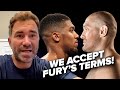 EDDIE HEARN SAYS ANTHONY JOSHUA HAS ACCEPTED TERMS FOR TYSON FURY FIGHT