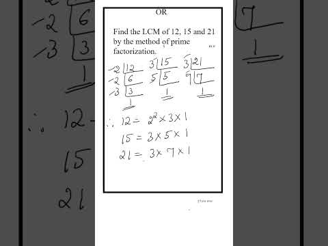 Find the LCM of 12, 15 and 21 by the method of prime factorization.| KSEAB mpq#shorts #sslc #maths