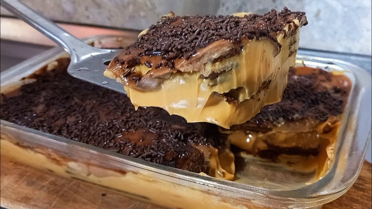 PAVÊ DE DOCE DE LEITE COM CAFÉ, EM POUCOS MINUTOS ESTÁ PRONTA | DICAS DA VALL
