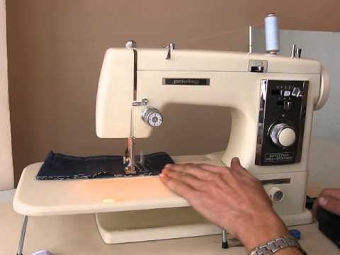 Sewing machine Швейная машина Privileg Nutzstich Voll Zick-Zack 470 test джинс, хб ткань, войлок