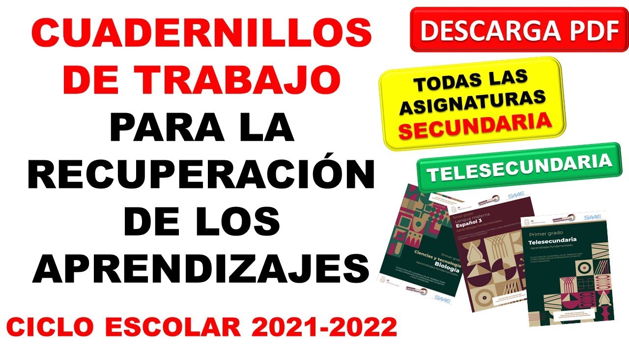 CUADERNILLOS DE TRABAJO PARA LA RECUPERACIÓN Y NIVELACIÓN SECUNDARIA - TELESECUNDARIA - descarga PDF