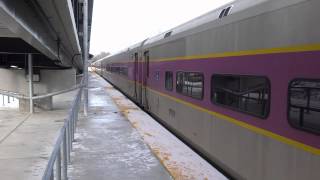 preview picture of video 'Littleton, MA: MBTA Commuter Train (1005) to Boston @ Littleton Station'
