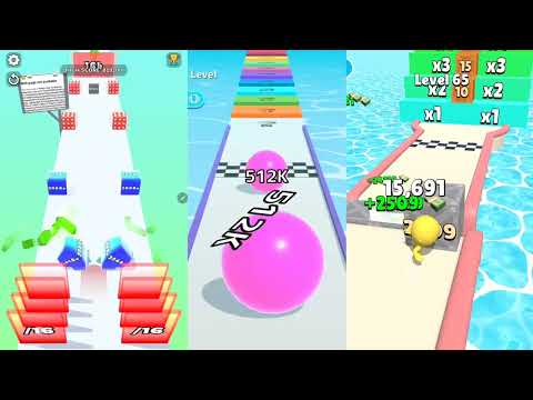 Jelly Run 2048 vs Ball Run Infinity vs Push Harder 3D Level Up #ballruninfinity #jellyrun2048