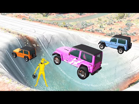 Cars vs Huge Water Potholes 😱#10- BeamNG Drive