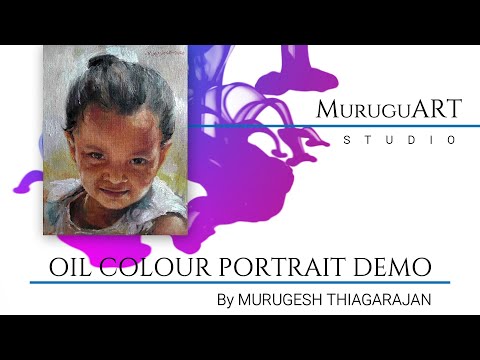 MURUGESH | ART | OIL COLOUR PORTRAIT DEMO