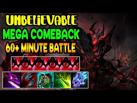 UNBELIEVABLE MEGA CREEP COMEBACK -  60+ MINUTE BATTLE - CRAZY TEAM FIGHT - DOTA 2 GAMEPLAY