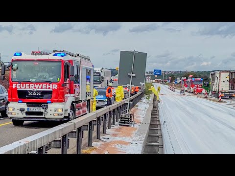 [ERSTVIDEO] AUTOBAHN VERWANDELT SICH IN WEISSES CHAOS | FEUERWEHR im GROSSEINSATZ | A8 PFORZHEIM