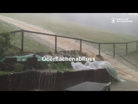 Oberflächenabfluss an Hanglage und auf Strasse