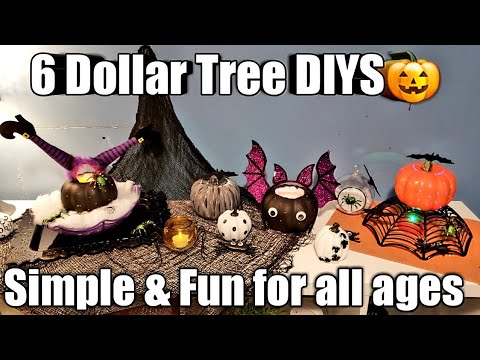 SIX *6*Dollar Tree Halloween DIYS~Simple Video