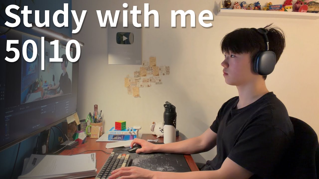 4 hours study with me | Year 13, exam lock in, Pomodoro 50-10