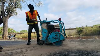 Asphalt paving joint preparation | construction life | asphalt cutter