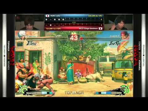 TOPANGA WORLD LEAGUE 2  sako (Elena) vs Daigo Umehara (Evil Ryu)   USF4