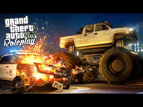 TROLLING THE COPS WITH A LIFTED TRUCK - GTA RP