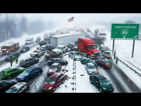 Historic Blizzard Explodes Across U.S.: Massive I-85 Pileup Sparks Chaos, North Carolina Crippled