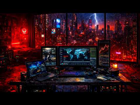Coding Music | Dark Hacker Cyberpunk City Ambience 24/7