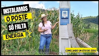Instalação do poste padrão CPFL  Processo de pedido de instalação de energia elétrica em área rural